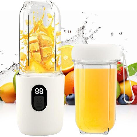 Mixeur Portable, Personal Fresh Juice Mixer, Mini Mixeur avec Écran LED, Blender Smoothie Portable, pour Shakes, Smoothies, Fruits, Légumes, Cuisine, Bureau, Voyage, Sport, Domicile, Camping (1/5)