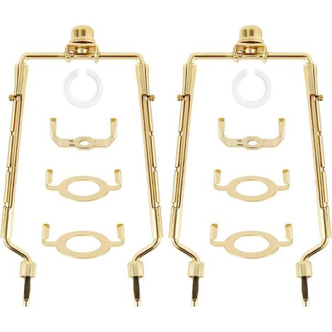 2 Piece Harp Shade Stand 7 Inch Adjustable Lamp Harp Kit Gold Horn Frame Shade Stand (1/5)