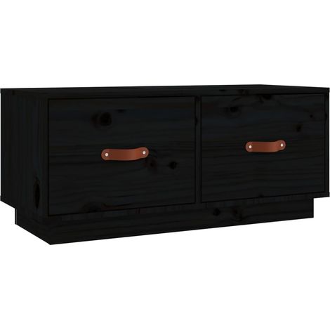 Mobile TV multimediale scaffale per televisione televisione buffet sala da pranzo soggiorno camera da letto 80 x 34 x 35 cm legno di pino massiccio nero 020026257
