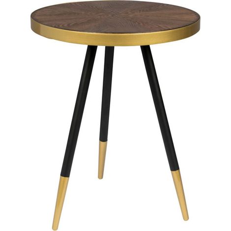Table basse design, Table d'appoint bois et métal Denise Marron en Wood, BOITE A DESIGN (1/6)