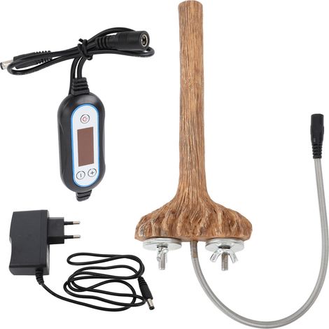 Perchoirs chauffants pour cage à oiseaux, chauffage rapide, contrôle intelligent de la température, support thermique en résine pour perroquet, idéal pour l'hiver, prise UE 100-240 V (1/5)