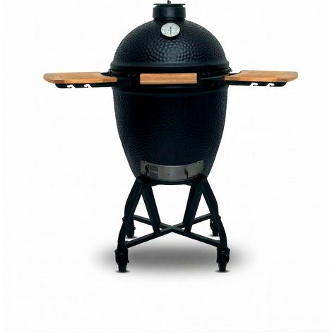 Barbecue OBSIDIAN KAMADO Ø55 cm noir - grille fonte, chariot (1/5)
