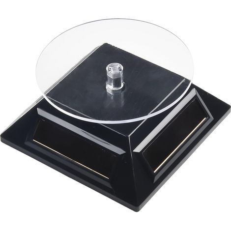 Porte-bijoux solaire automatique rotatif pour bracelets et montres - Présentoir écologique pour comptoir de vente au détail - 9 cm - Noir (1/5)