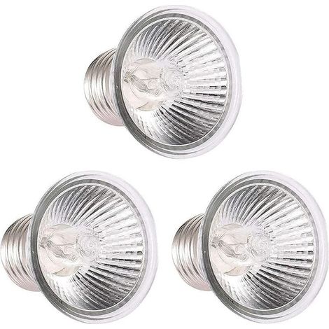 Lot de 3 ampoules chauffantes UVA UVB 25 W - pour reptiles, lézards, tortues et aquarium (1/5)