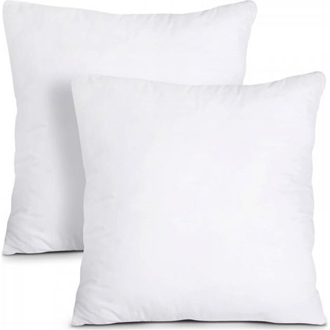Coussins de Garnissage 45 x 45 cm (Lot de 2), Coussin à Recouvrir, Oreillers Intérieur, Rembourrage Coussins (Blanc) (1/5)