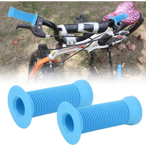 Poignées ergonomiques antidérapantes pour guidon vélo enfant et trottinette - Bleu