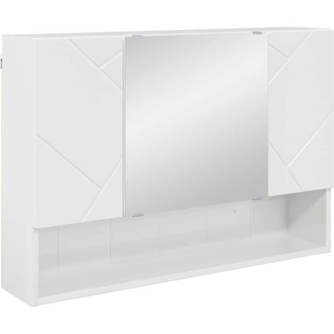 Maison Exclusive - Spiegelschrank Hochglanz Weiß 80 x 17 x 55 cm