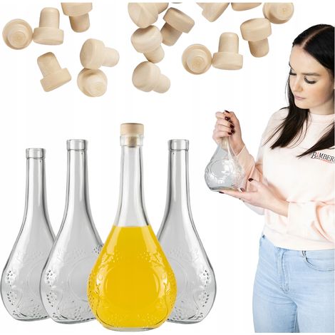 30 botellas de vidrio con forma de uva de 500 ml para licores, vino y zumos (0,5 l). (1/5)