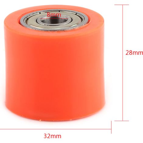 Poulie de chaîne 8mm orange pour moto et vélo de rue, guide et tendeur de roulement. (1/3)