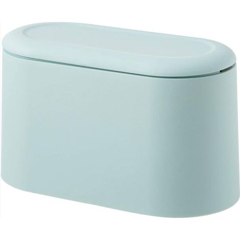 Mini Poubelle de comptoir pour Presse, Couvercle de Cartouche, Poubelle, Porte-Maquillage, vanité, Salle de Bains, Cuisine, Bureau (Lumière Bleu) (1/4)