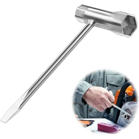 Clé à bougie d'allumage, clé combinée, clé en T, 13 mm x 19 mm, clé à bougie d'allumage, tondeuse à gazon, tournevis plat, accessoires de tronçonneuse, clé à bougie d'allumage pour la plupart des