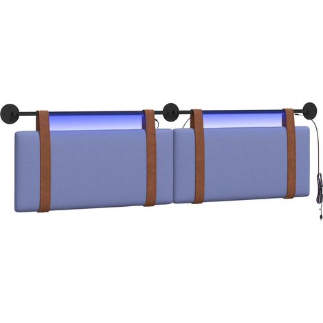 Maison Exclusive - Hängendes Kopfteil Mit LED Licht Jeans blau An (1/5)