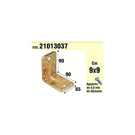 Angolo di supporto in legno 65x90x90 mm. Spessore 2,5 mm.