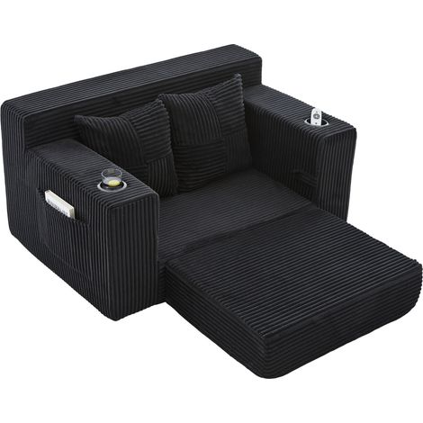 Sofá Cama Doble Moderno de 2 Plazas - Cómodo con Pouf Decorativo (1/5)