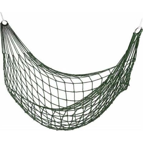 Pair Hamac en filet, hamac de jardin simple, camping, léger, adapté à l'intérieur et à l'extérieur, vert (1/5)