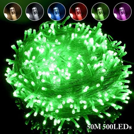 1 Guirlande Lumineuse,500 LEDs,50M,Câble Transparent,IP44 Étanche,Noël Mariage Jardin (1/5)