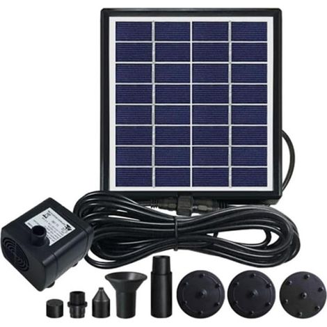 Fontaine Solaire Flottante pour Jardin Pompe Automatique 4w 10v en Abs pour Bassin et Petit Étang Circulation D'eau et Oxygénation Maximale 380l/h