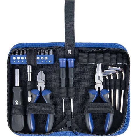Kit attrezzi Oxford ox771 28 pezzi manici ergonomici compatto