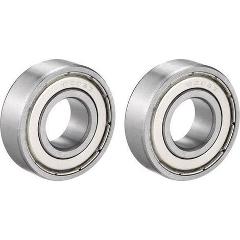 SOURCING MAP 2Pcs Roulement bille 6202Z Gorge profonde Single Bouclier 15x35x11mm Chrome Acier