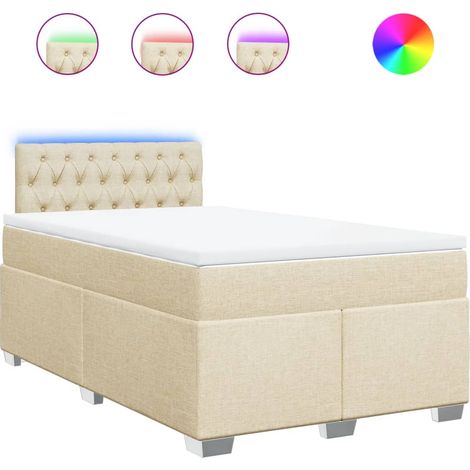 Maison Exclusive - Cama box spring con colchón tela color crema 1 (1/5)