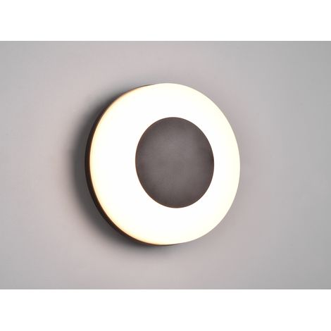 LED Außenwandleuchte MORENA Ø 25cm Lichtfarbe einstellbar Schwarz Weiß
