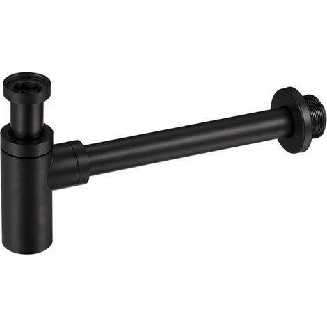 Sifón negro, 1 1/4 pulgadas x Ø 32 mm, acero inoxidable, sifón, trampa de olores, ajustable, sifón tubular universal (1/4)