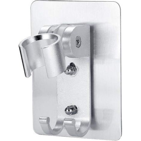 1 support de pommeau de douche adhésif réglable pour baguette de douche à main support mural avec 2 crochets de suspension pour pommeau de douche salle de bain et baignoire (1/5)