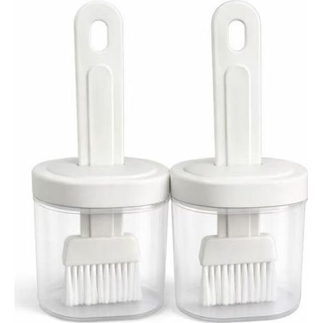 Paquete 2 botellas dispensadoras aceite cepillo, cepillo dispensador aceite 2 1, recipiente recargable aceite oliva brocha silicona barbacoa (1/4)