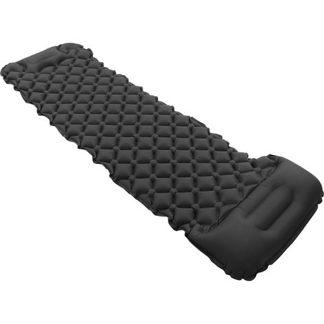 Ultraleichte aufblasbare Campingmatratze mit eingebauter Luftpumpe, ideal zum Wandern, Campen und für Reisen in die Natur, dunkelgrau. (1/4)