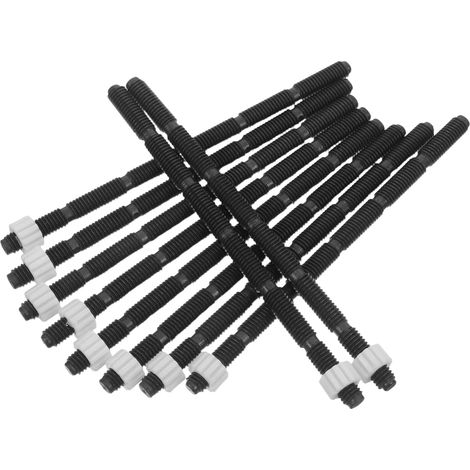 Tige de Bouton Poussoir de Toilette Noire en Plastique, 10 Pièces (1/5)