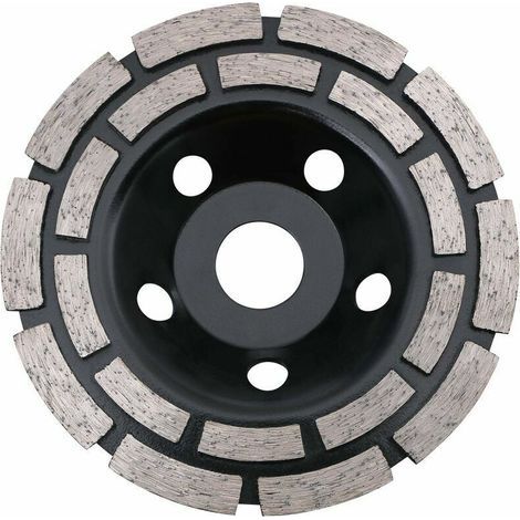 CHOYCLIT Disque Diamant, Diamant à Meuler Béton 125 x 22,2 mm Double Rangée, Meule Diamantée Universelle pour Poncer Béton, Pierre, Granit Chape, Maçonnerie, Usage Universel (1/5)