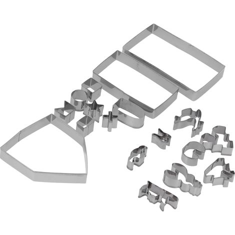 18-teiliges Set Ausstechformen aus Edelstahl, Keksformen, Lebkuchenhausformen, DIY-Backwerkzeug (1/5)