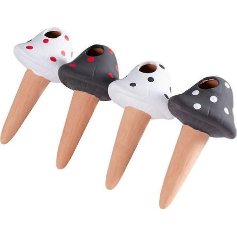 Lot de 4 tuteurs d'arrosage automatiques en terre cuite pour jardinière champignon (1/4)