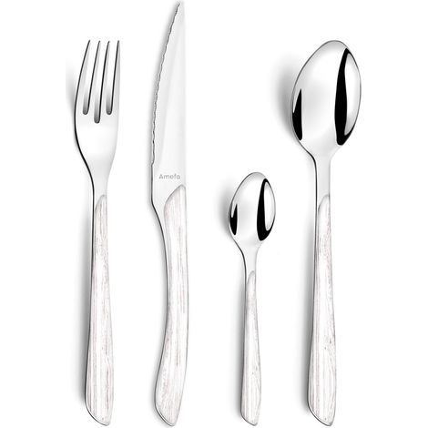 Eclat Nature - Ménagère 24 pièces Bois blanc