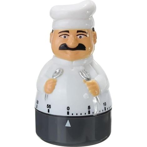 Minuteur de cuisine mécanique de 60 minutes avec compte à rebours, alarme puissante, cadran rotatif pour la cuisson, la cuisson au four, la cuisson des œufs sans pile, sûr pour les enfants et durable (1/5)