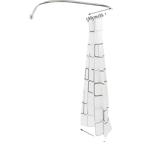 Barre de rideau de douche, design en U, acier inoxydable durable, MULTI (1/2)