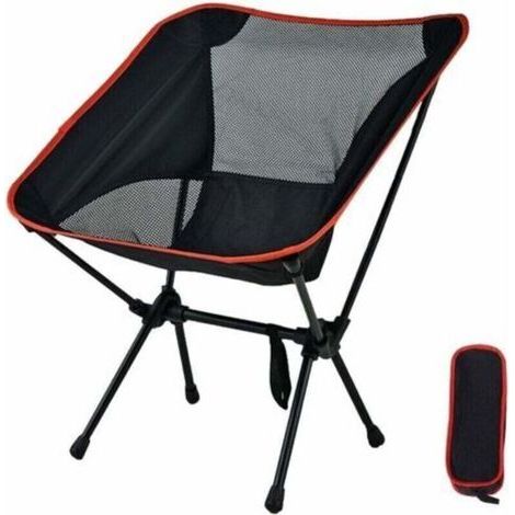 Chaise pliante portable d'extérieur Tabouret de camping pliant Chaises compactes à siège portable avec sac de transport pour randonnée en plein air,réveil,voyage,noir (1/5)