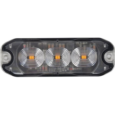 Luce di segnalazione multifunzione a 3 Led, 12/24V - 80x29 mm - Arancio (1/4)