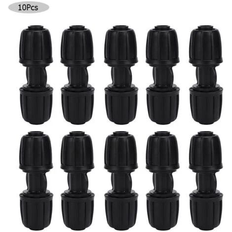 Raccord droit pour tuyau d'arrosage de jardin, compatible avec les tuyaux PE de 16 mm, lot de 10. (1/5)