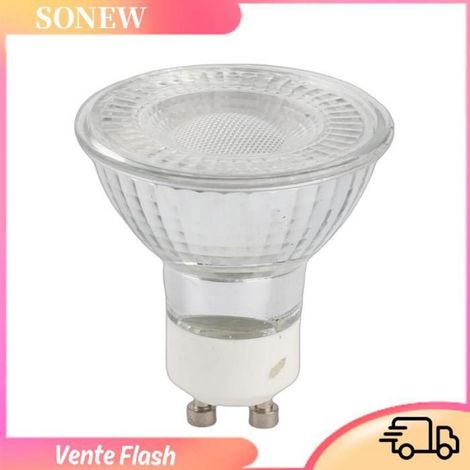 Ampoule GU10 - LED COB 5 W - Luminosité Réglable - Température de Couleur 6000 K à 6500 K - Angle de Faisceau 24° - Pour Spot et Rail d'Éclairage - 1 Pièce (1/5)