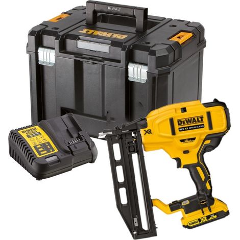 Dewalt DCN662D1-QW Finisseuse sans balais 16GA XR 18V 1 x 2.0Ah Batterie, Chargeur avec coffret (1/2)