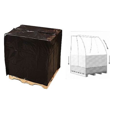COVER CAPPUCCI COPERTURA NERA LD COPRIPALLET CM. 120+52+52x220 (31671)
