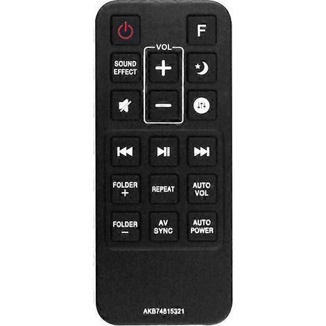 Replace AKB74815321 Remote Control for Soundbar SH5B SJ5Y SPJ5B-W SJ4Y SPJ4B-W Black (1/5)