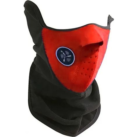 Bonnet respirant confortable pour visage, cache-cou anti-UV de protection solaire, écharpe de cou pour moto extérieur, rouge. (1/5)