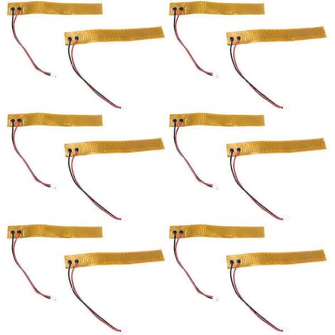 Lot de 12 plaques chauffantes adhésives en film de 20 mm x 140 mm, éléments chauffants en polyimide (PI) 24 V 72 W. (1/5)