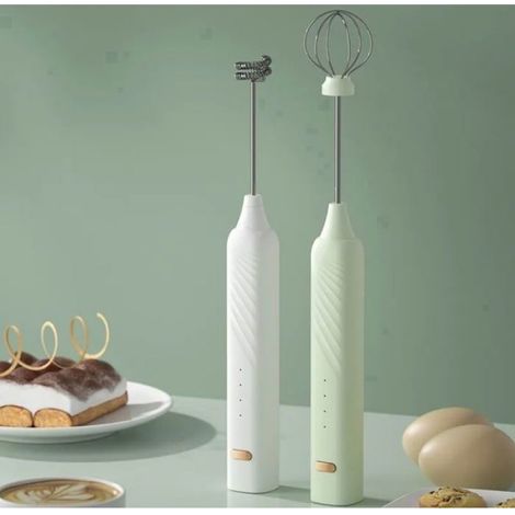 Mousseur à Lait - - Modèle - 3 Vitesses - USB Rechargeable - Vert (1/5)