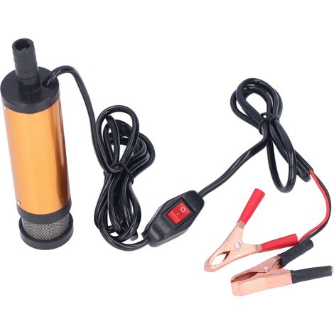 Mini pompe à huile électrique portable avec filtre pour eau, fioul et gazole. 12 V CC, 38 mm. (1/5)