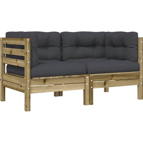 Maison Exclusive - Divani Angolari da Giardino Cuscini 2pz Legno Impregnato Pino (1/5)