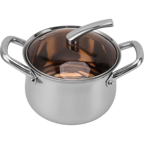 Marmite multifonctionnelle de 20 cm en acier inoxydable 304 avec couvercle en verre (1/5)