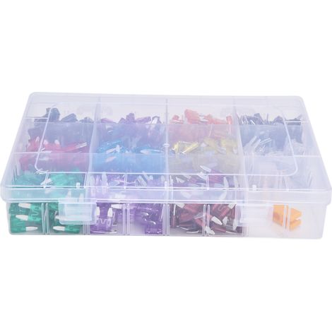 Packung mit 528 Flachsicherungen für Autos, 2A 3A 5A 7,5A 10A 15A 20A 25A 30A 35A 40A, Kfz-Schutzset, Mini-Sicherungen (1/5)